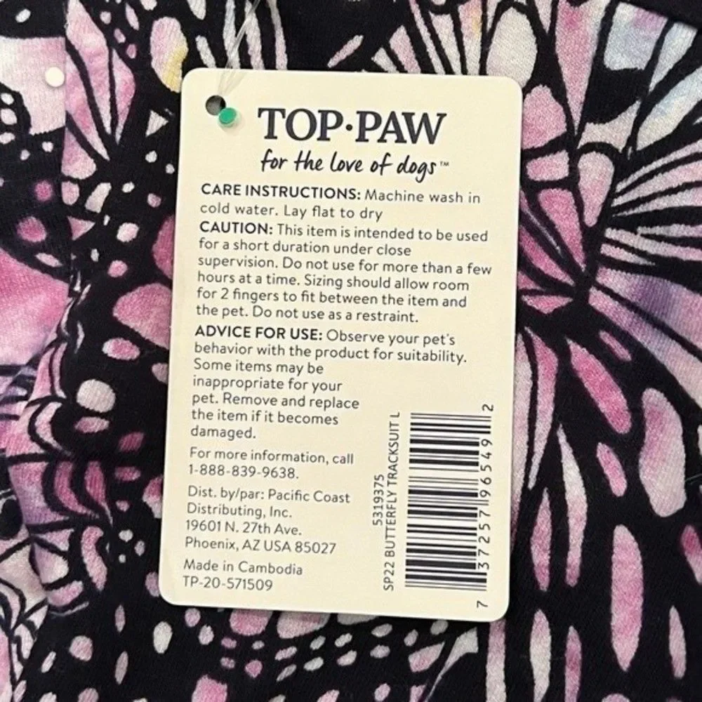 Top Paw Butterfly Hooded Tracksuit NWT Various Sizes
